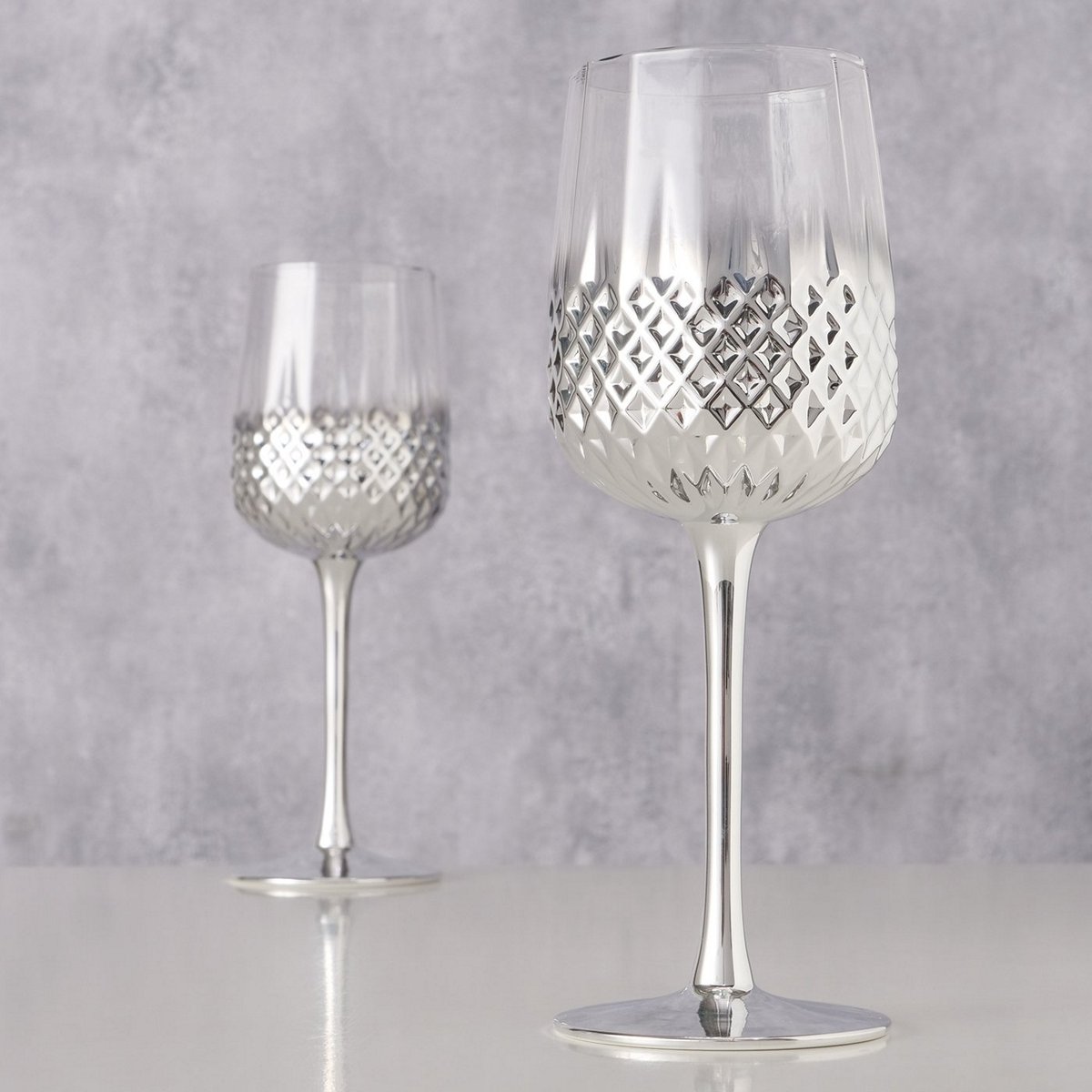 ΠΟΤΗΡΙ ΚΡΑΣΙΟΥ Crystal H22cm D8cm ΑΣΗΜΙ ΜΕΤΑΛΛΙΚΟ ΓΥΑΛΙ image