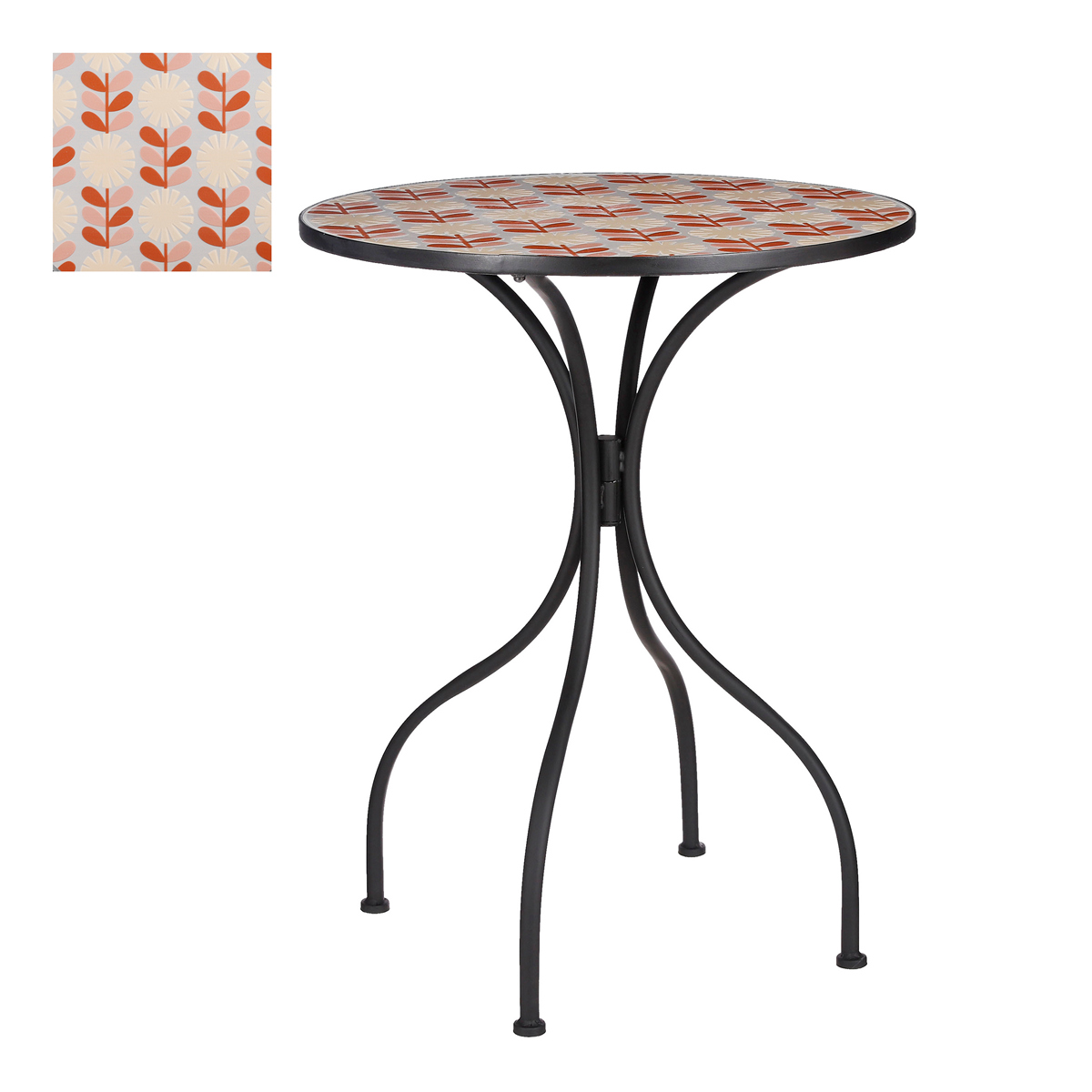 ΤΡΑΠΕΖΙ Amara ΚΙΤΡΙΝΟ ΜΕΤΑΛΛΟ ΜΑΥΡΟ - h76xd61cm image