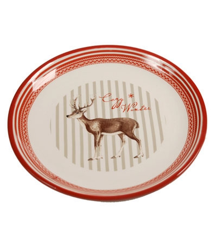 ΠΙΑΤΟ ΚΕΡΑΜΙΚΟ ΜΕ ΕΛΑΦΙ KOKKINO 20Χ20Χ2.5 CM image