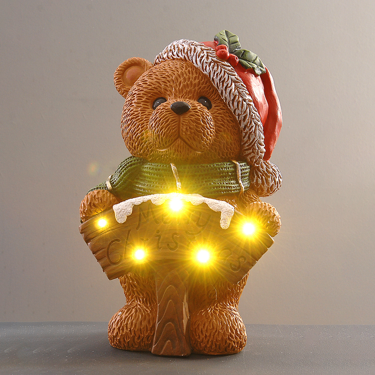 ΑΡΚΟΥΔΑΚΙ 38cm ΜΕ ΦΩΤΑΚΙΑ LED image