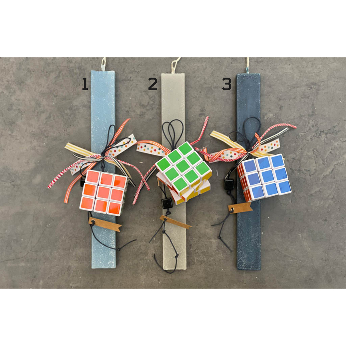 ΛΑΜΠΑΔΑ ΠΛΑΚΕ ASS/3 ΣΙΕΛ/ΓΚΡΙ/ΜΠΛΕ ΜΕ ΠΑΙΧΝΙΔΙ ΚΥΒΟ ΡΟΥΜΠΙΚ image