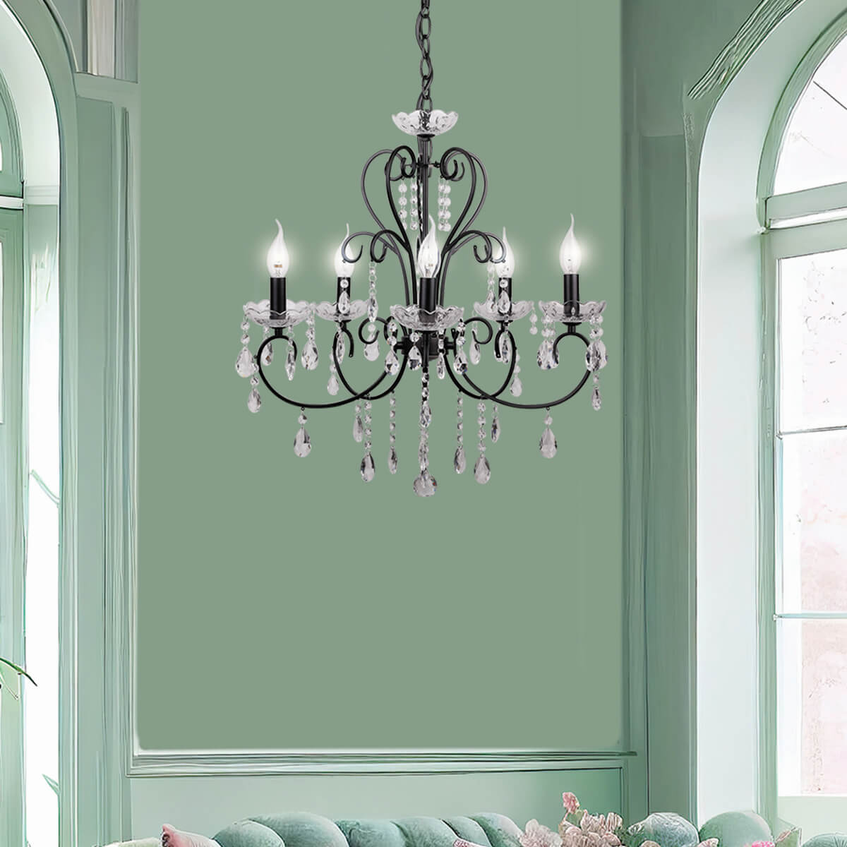 ΠΟΛΥΕΛΑΙΟΣ 5ΦΩΤΟΣ 40W E14 ΜΑΥΡΟ ΜΕΤΑΛΛΟ ΚΡΥΣΤΑΛΛΟ image