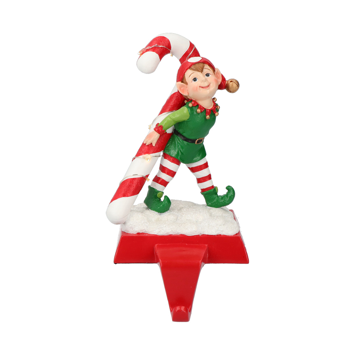 ΞΩΤΙΚΟ ΜΕ ΚΑΡΑΜΕΛΑ LED ΒΑΣΗ ΓΙΑ ΧΡΙΣΤΟΥΓ ΚΑΛΤΣΑ Elf ΚΟΚΚΙΝΟ ΠΡΑΣΙΝΟ 14 image