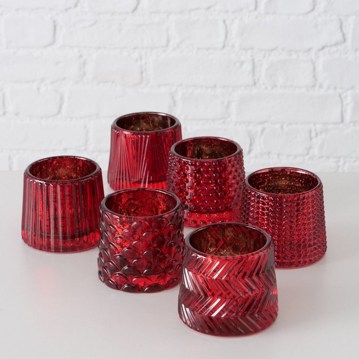 ΚΗΡΟΠΗΓΙΟ 6/ass ΚΟΚΚΙΝΟ D8 H7cm Sabena ΓΥΑΛΙ image