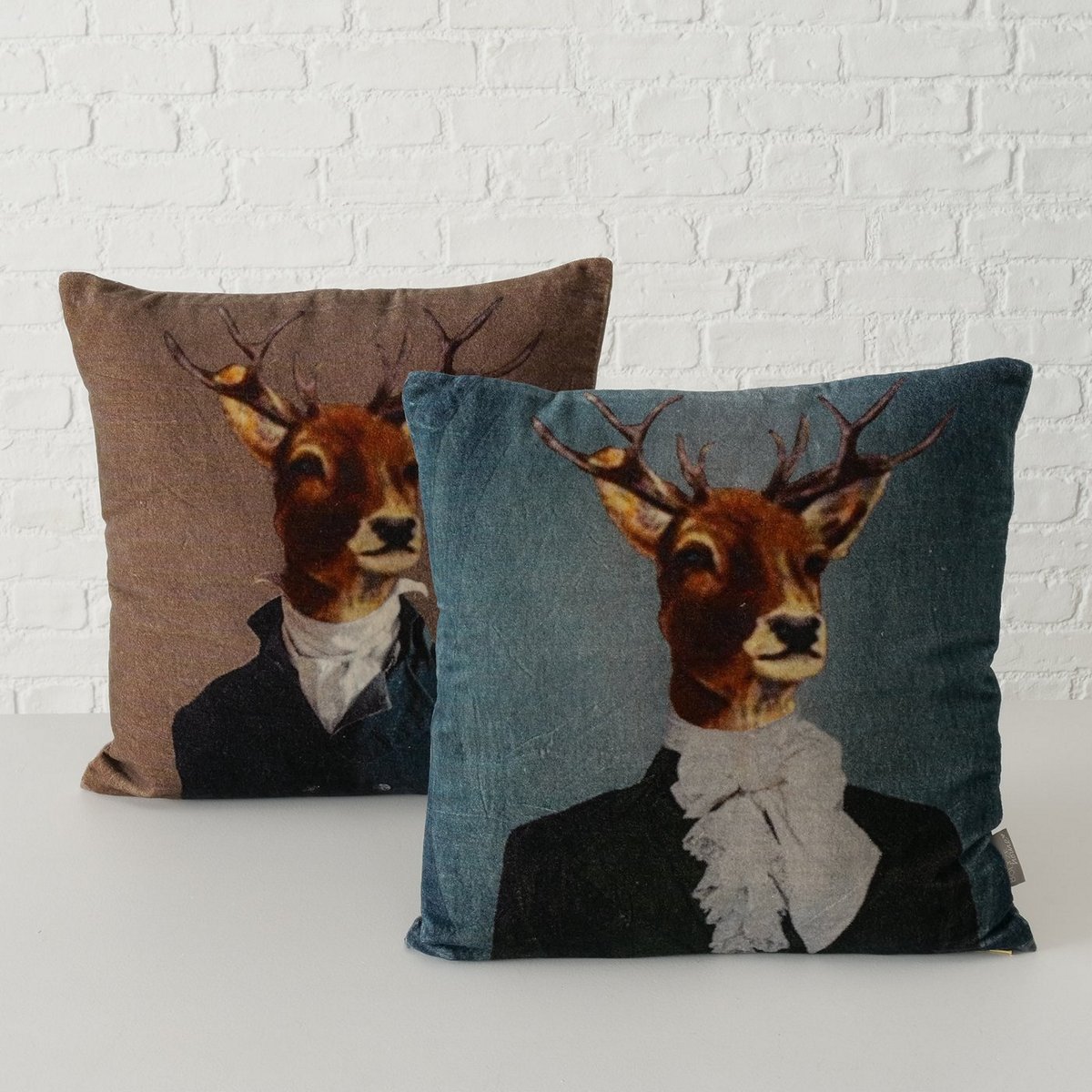 ΜΑΞΙΛΑΡΙ 2/ass ΣΧΕΔΙΟ ΤΑΡΑΝΔΟΣ ΜΕ ΚΟΥΣΤΟΥΜΙ Franzel Cotton 100% ΚΑΦΕ/ΓΚΡΙ image