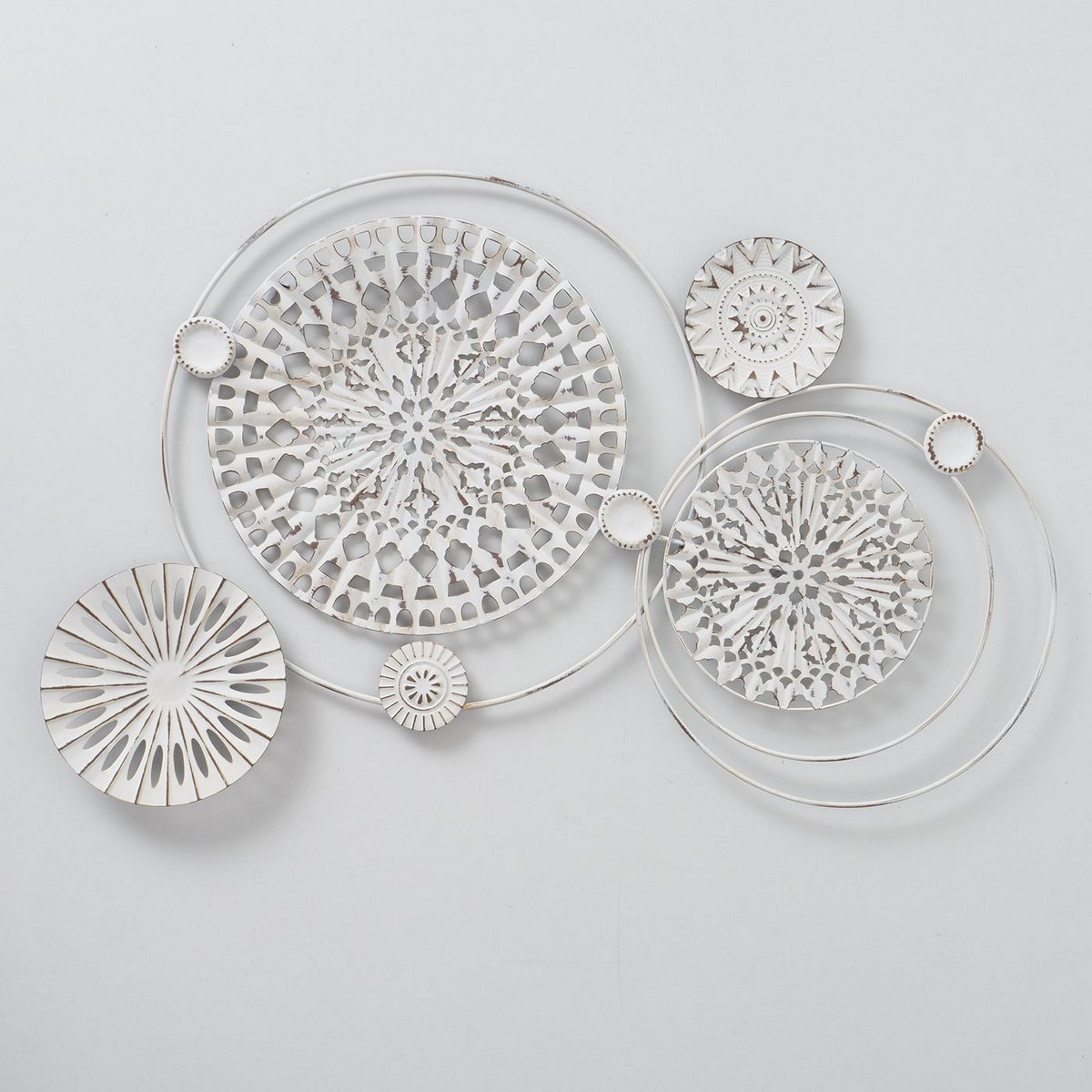 ΕΠΙΤΟΙΧΙΟ Clarissa ΛΕΥΚΟΙ ΔΙΣΚΟΙ ΜΕΤΑΛΛΟ 86Χ54Χ2 image