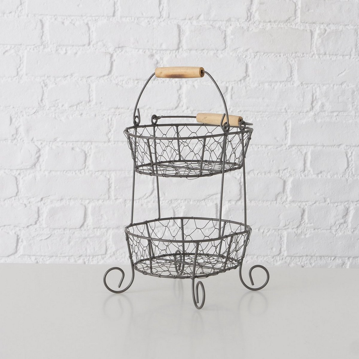 ΚΑΛΑΘΙ 2ΟΡΟΦΟ ΜΕ ΧΕΡΟΥΛΙ ΜΕΤΑΛΛΟ ΣΚ.ΚΑΦΕ 21Χ18Χ27cm image