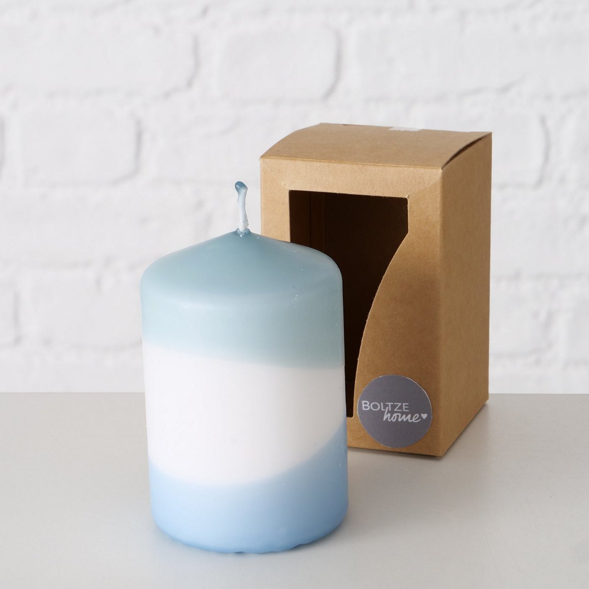 ΚΕΡΙ ΛΕΥΚΟ/ΓΑΛΑΖΙΟ Splash H9cm D6cm ΠΑΡΑΦΙΝΗ image