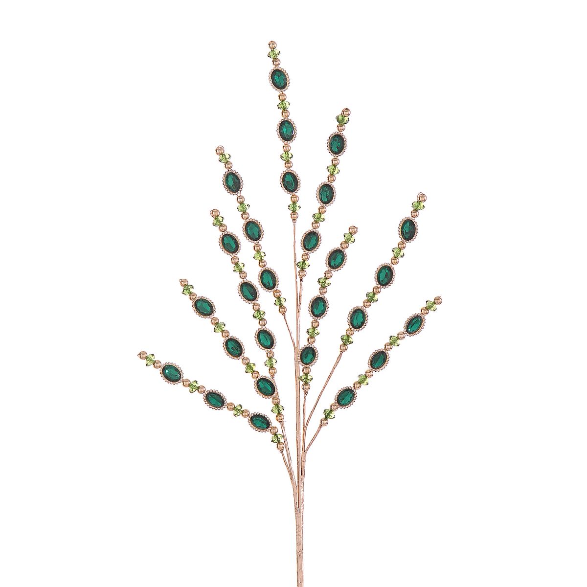 ΚΛΑΔΙ ΧΡΥΣΟ ΜΕ ΠΡΑΣΙΝΕΣ ΠΕΤΡΕΣ 78cm image