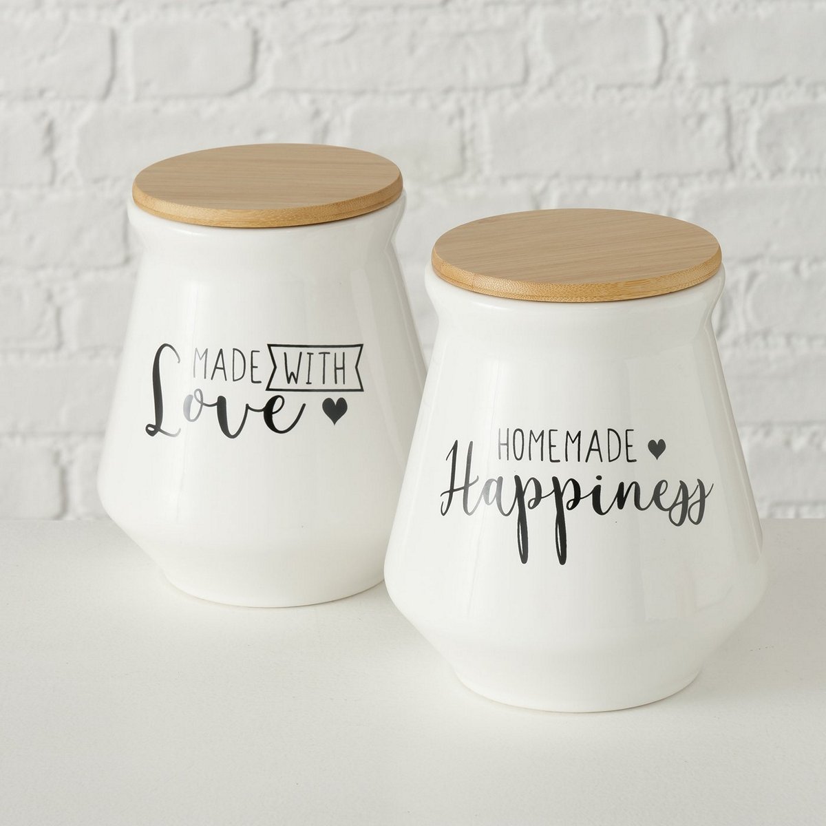 ΔΟΧΕΙΟ ΑΠΟΘΗΚΕΥΣΗΣ 2/ass Cook ΛΕΥΚΟ ΚΕΡΑΜΙΚΟ ΜΕ ΚΑΠΑΚΙ BAMBOO H17cm D15cm image