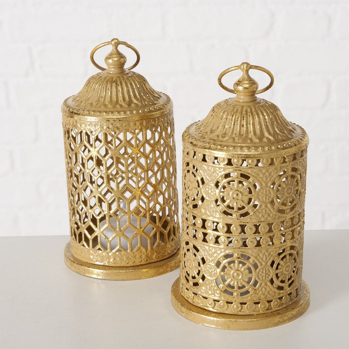 ΚΗΡΟΠΗΓΙΟ 2/ass ΜΕ LED ΦΩΤΙΣΜΟ Orlina H15cm D8cm ΑΝΤΙΚΕ ΧΡΥΣΟ ΜΕΤΑΛΛΟ image