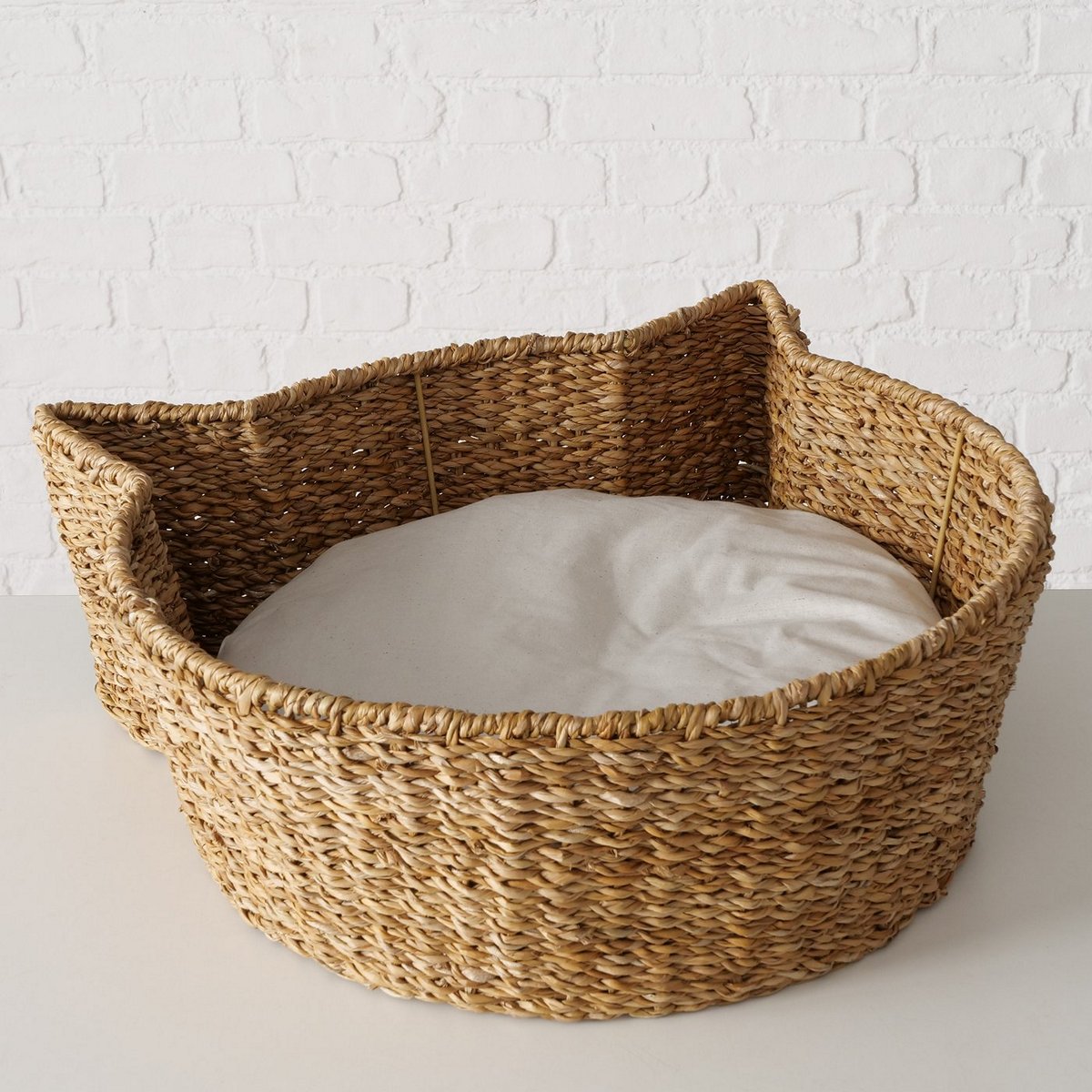 ΚΑΛΑΘΙ ΨΑΘΙΝΟ ΓΑΤΑΣ ΦΥΣΙΚΟ ΜΕ ΜΑΞΙΛΑΡΙ COTTON 44Χ50Χ18cm image