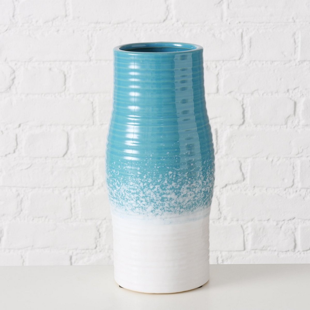 ΒΑΖΟ Marla H31cm ΚΕΡΑΜΙΚΟ ΔΙΧΡΩΜΟ ΛΕΥΚΟ ΓΑΛΑΖΙΟ ΚΕΡΑΜΙΚΟ image