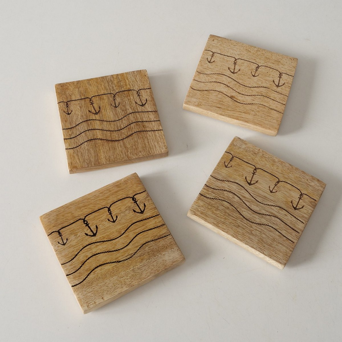 ΣΟΥΒΕΡ set/4 ΣΧΕΔΙΟ ΑΓΚΥΡΑ Busum W10cm ΞΥΛΟ ΦΥΣΙΚΟ Μάνγκο image