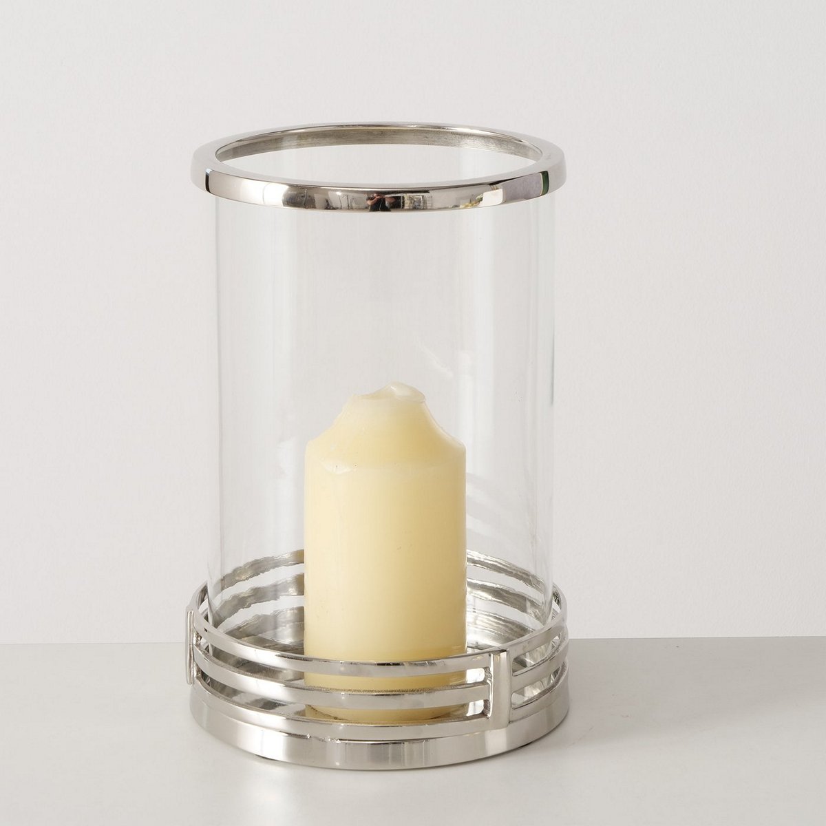 ΚΗΡΟΠΗΓΙΟ Teggio ΑΣΗΜΙ ΑΛΟΥΜΙΝΙΟ ΓΥΑΛΙ D20 H32cm image