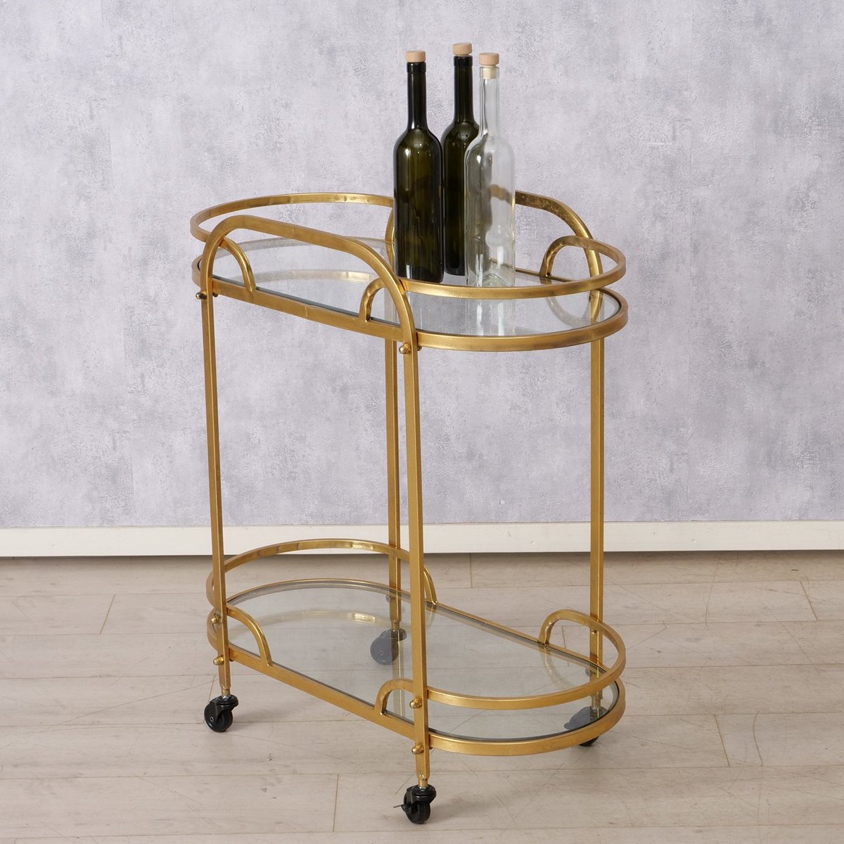 ΜΠΑΡ ΤΡΟΧΗΛΑΤΟ ΜΕΤΑΛΛΙΚΟ ΑΝΤΙΚΕ ΧΡΥΣΟ ΜΕ ΚΑΘΡΕΠΤΗ Giovanni 41Χ79 image