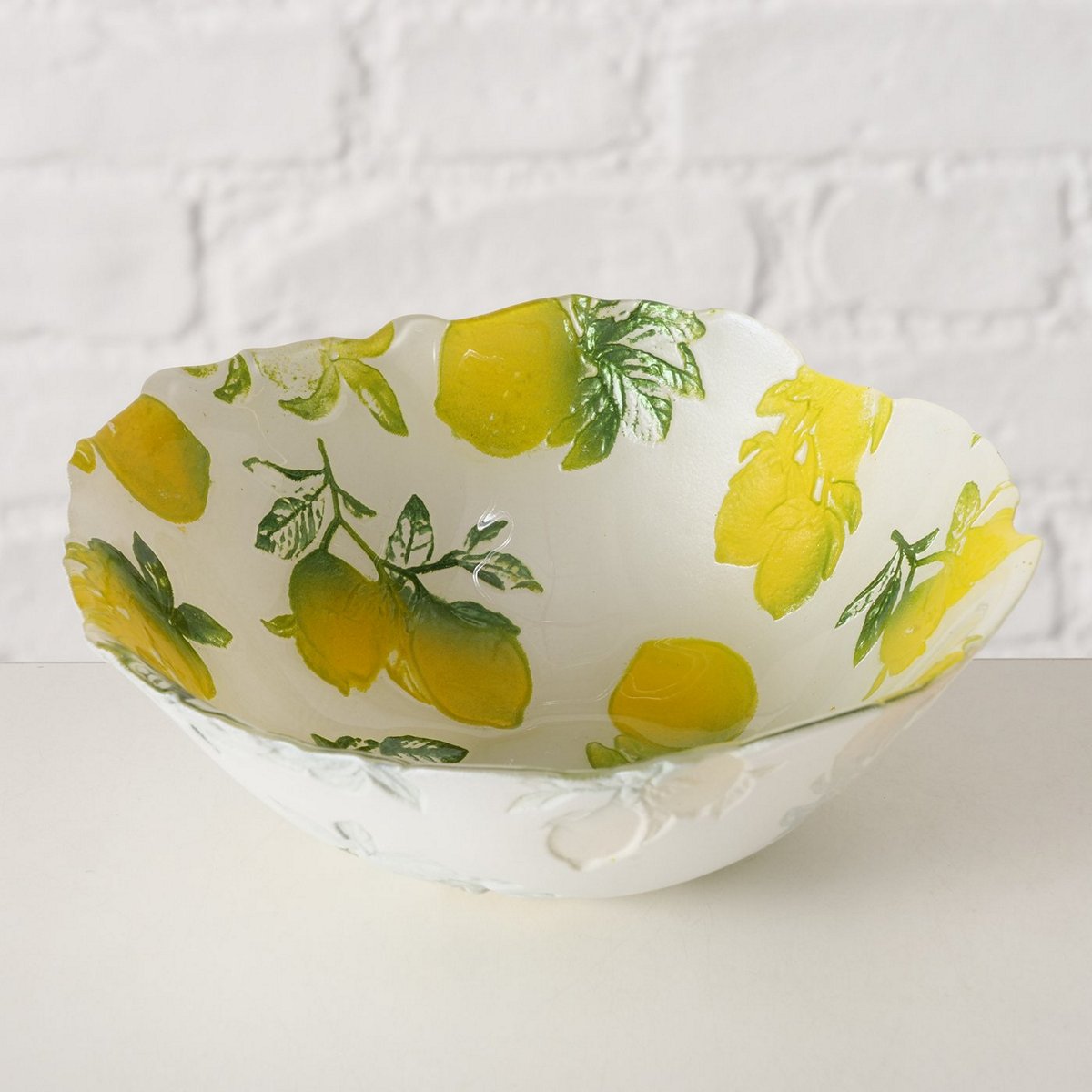 ΜΠΟΛ ΣΧΕΔΙΟ Calabria ΛΕΜΟΝΙΑ ΠΡΑΣΙΝΟ ΚΙΤΡΙΝΟ ΛΕΥΚΟ H5cm D15cm ΓΥΑΛΙ image