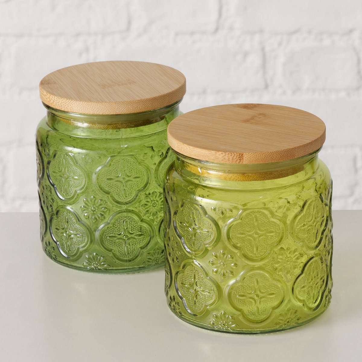 ΔΟΧΕΙΟ 2/ass ΑΠΟΘΗΚΕΥΣΗΣ Imola 500ml H11cm D10cm ΓΥΑΛΙ ΠΡΑΣΙΝΟ Bamboo ΚΑΠΑΚΙ image