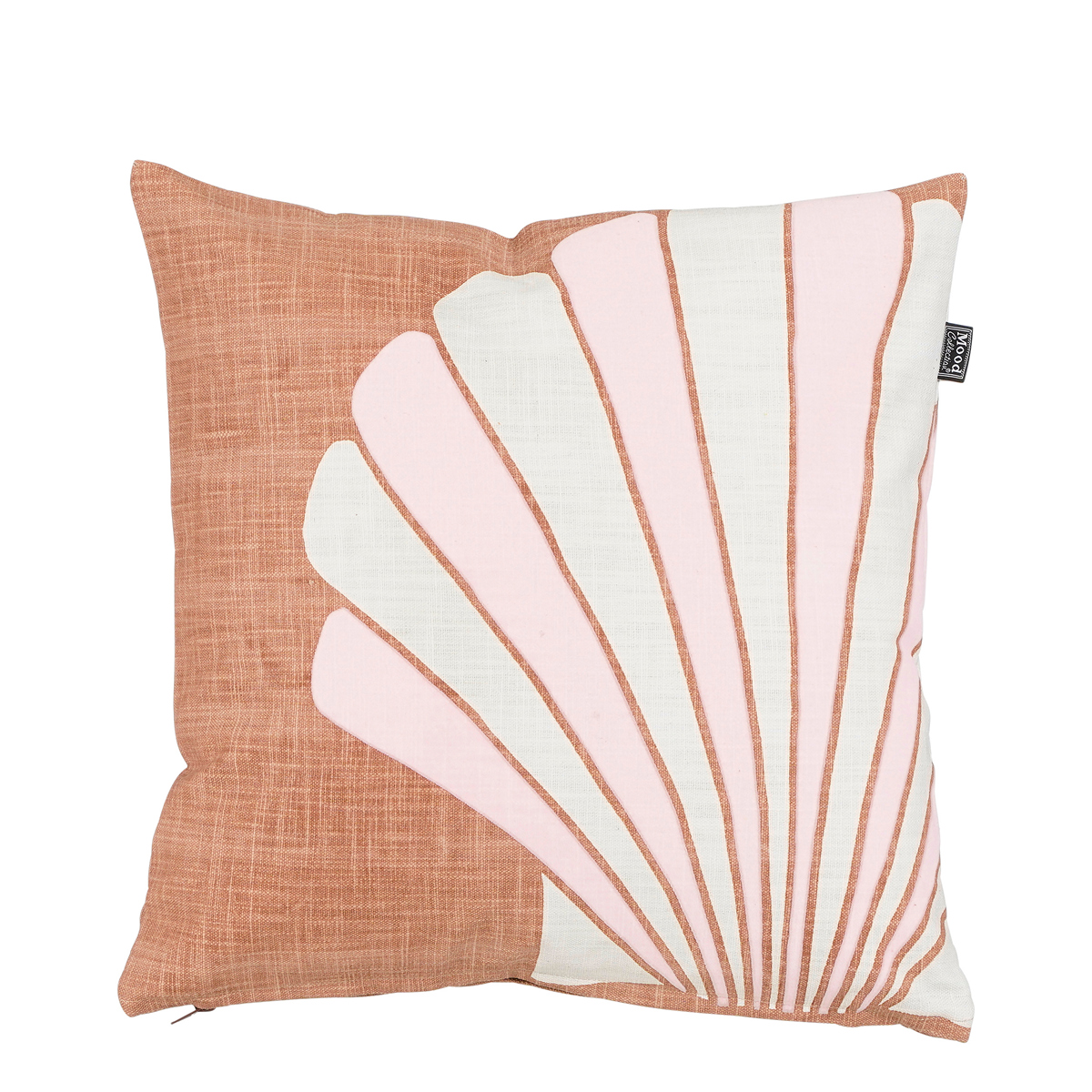ΜΑΞΙΛΑΡΙ ΚΑΦΕ shell ΜΕ ΣΧΕΔΙΟ ΚΟΧΥΛΙ ΡΟΖ - 45x45x10cm cotton image