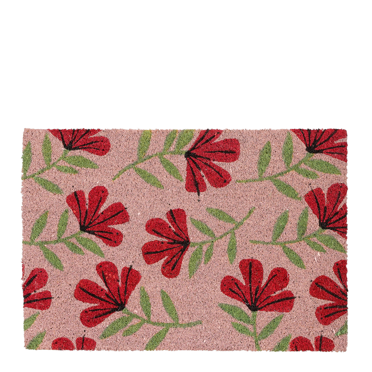 ΠΑΤΑΚΙ ΕΙΣΟΔΟΥ ΡΟΖ ΜΕ ΚΟΚΚΙΝΑ ΛΟΥΛΟΥΔΙΑ - L60xw40cm image