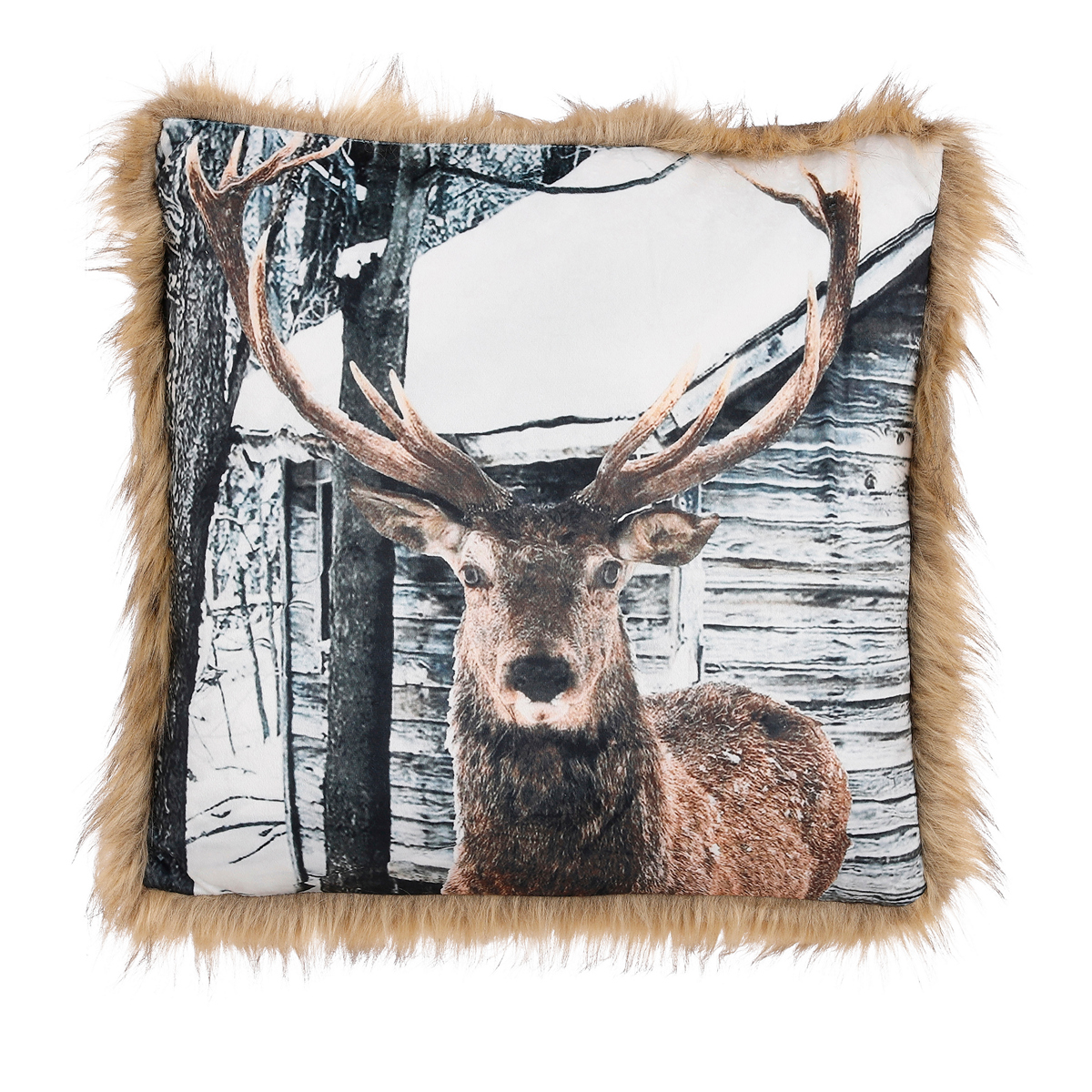 ΜΑΞΙΛΑΡΙ ΣΧΕΔΙΟ ΕΛΑΦΙ ΚΑΦΕ 45Χ45Χ15cm polyester image