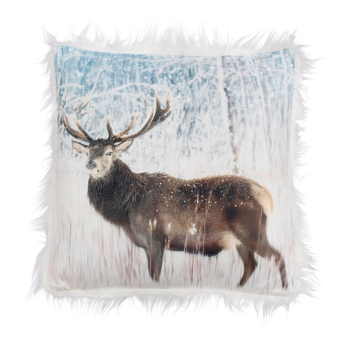 ΜΑΞΙΛΑΡΙ ΣΧΕΔΙΟ ΕΛΑΦΙ ΛΕΥΚΟ 45Χ45Χ15cm polyester image