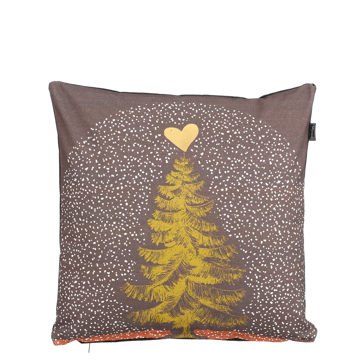 ΜΑΞΙΛΑΡΙ ΜΕ ΧΡΙΣΤ/ΚΟ ΔΕΝΤΡΟ tree ΚΑΦΕ/ΧΡΥΣΟ 45Χ45Χ10cm cotton image