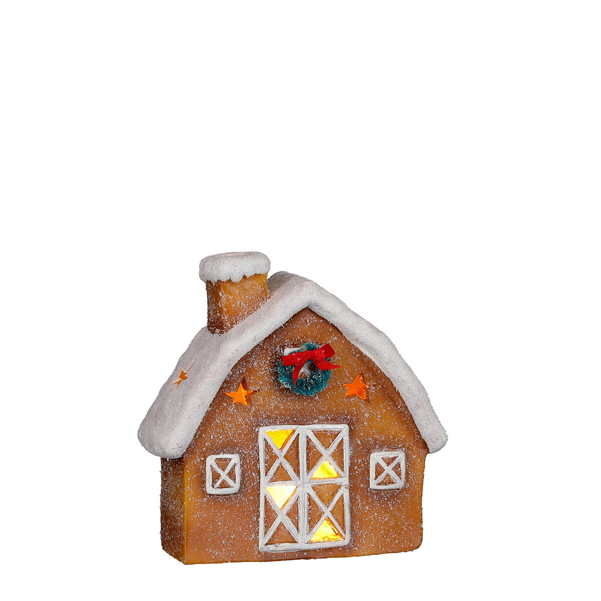 ΣΠΙΤΙ ΜΕ led ΧΙΟΝΙΣΜΕΝΟ battery operated - L21 w8 h21cm ceramic image