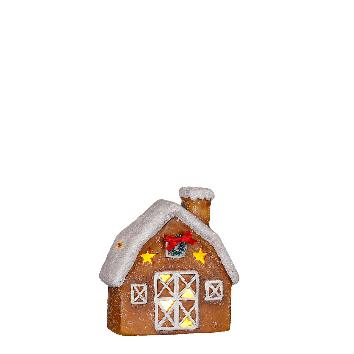 ΣΠΙΤΙ ΜΕ led ΧΙΟΝΙΣΜΕΝΟ battery operated - L96 w7 h17cm ceramic image