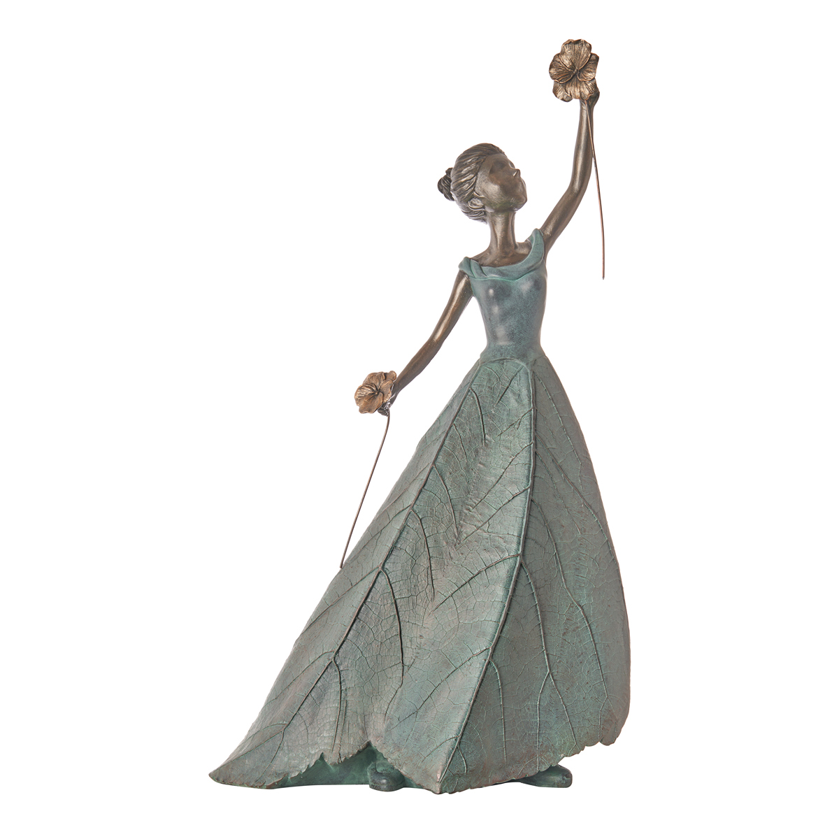 ΝΕΡΑΙΔΑ ΦΙΓΟΥΡΑ ΜΕ ΜΠΟΥΚΕΤΟ ΠΡΑΣΙΝΟ 62cm ΡΗΤΙΝΗ image