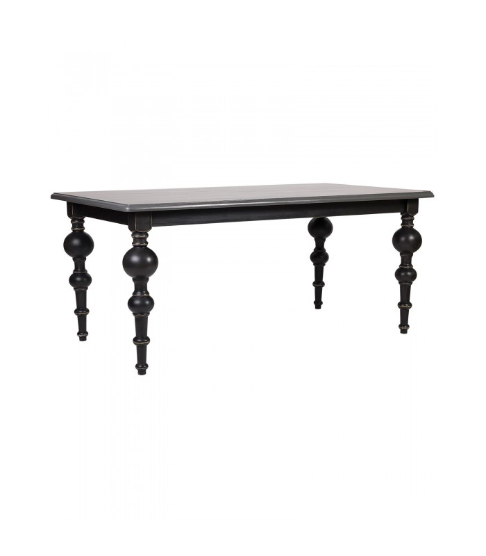 ΤΡΑΠΕΖΙ ΔΕΙΠΝΟΥ 200X100X78 CM TOP VIEUX BOIS ΜΕ BLACK ΣΤΡΟΓΓΥΛΑ ΠΟΔΙΑ image