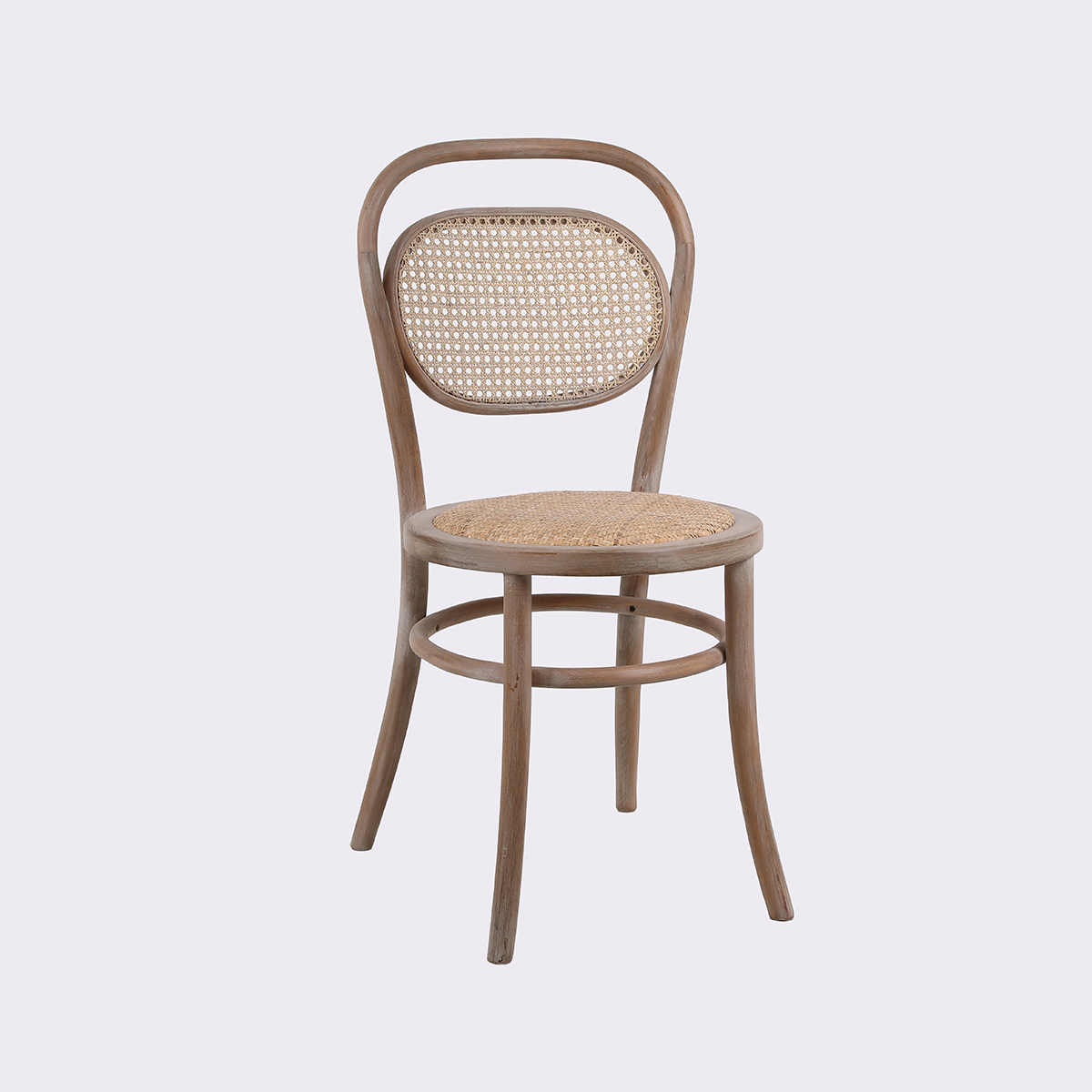 ΚΑΡΕΚΛΑ TOON WOOD W/RATTAN SEAT/BACK ANT.GREY W41xD41xH46/89CM image