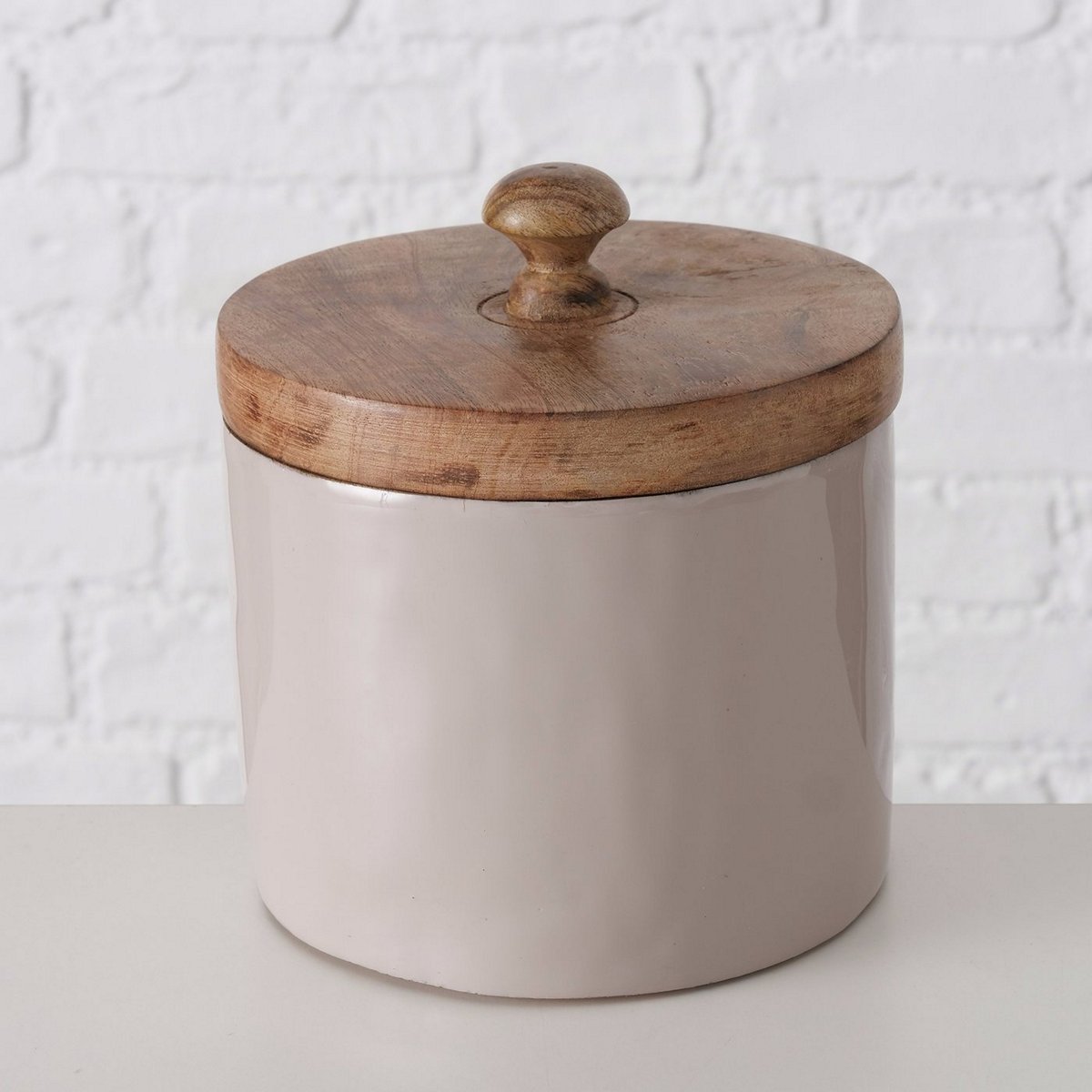 ΔΟΧΕΙΟ ΑΠΟΘΗΚΕΥΣΗΣ ΓΚΡΙ Pelia D15 H16cm ΞΥΛΟ Μάνγκο 20-25-257 image