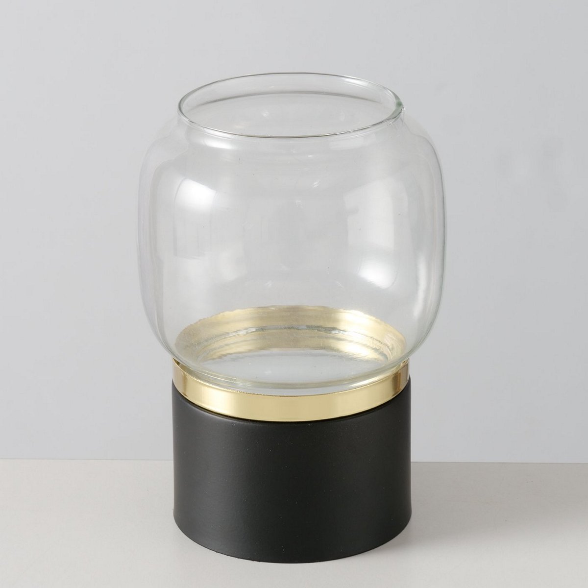 ΚΗΡΟΠΗΓΙΟ Olek ΜΙΚΡΟ ΜΑΥΡΗ ΜΕΤΑΛΛΙΚΗ ΒΑΣΗ ΜΕ ΔΙΑΦΑΝΟ ΑΝΑΚΥΚΛΩΜΕΝΟ ΓΥΑΛΙ 20-25-644 image