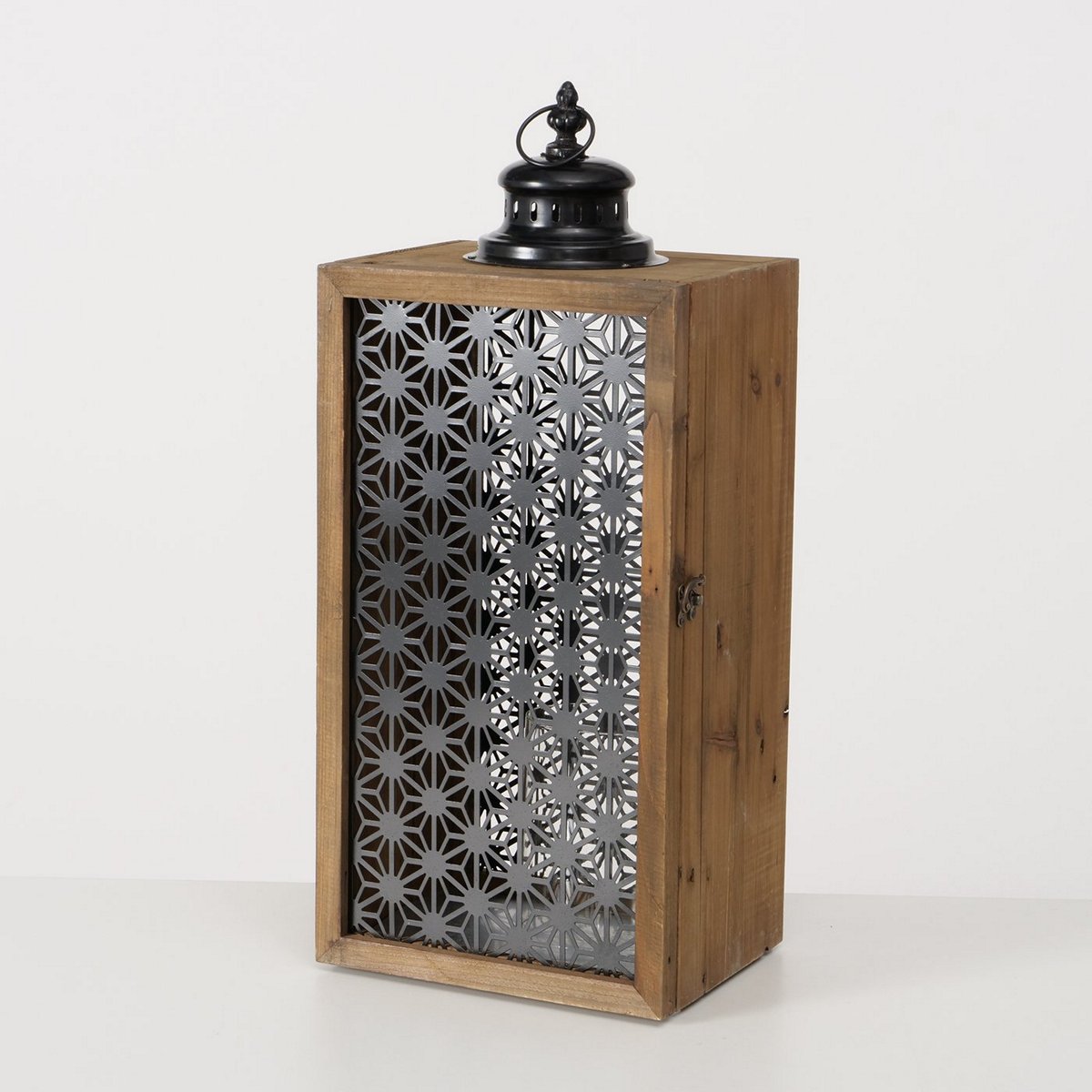 ΦΑΝΑΡΙ Everest Indoor 26x20x60cm ΚΑΦΕ ΞΥΛΟ ΜΑΥΡΟ ΜΕΤΑΛΛΟ 20-25-737 image