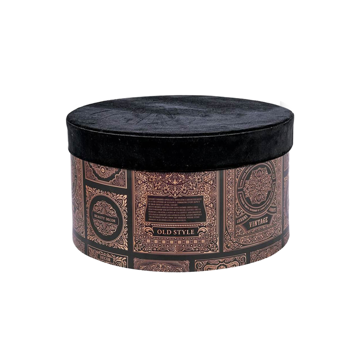 ΚΟΥΤΙ ΣΤΡΟΓΓΥΛΟ ΜΑΥΡΟ ΒΕΛΟΥΔΟ ΚΑΦΕ ΣΧΗΜΑΤΑ D27 image