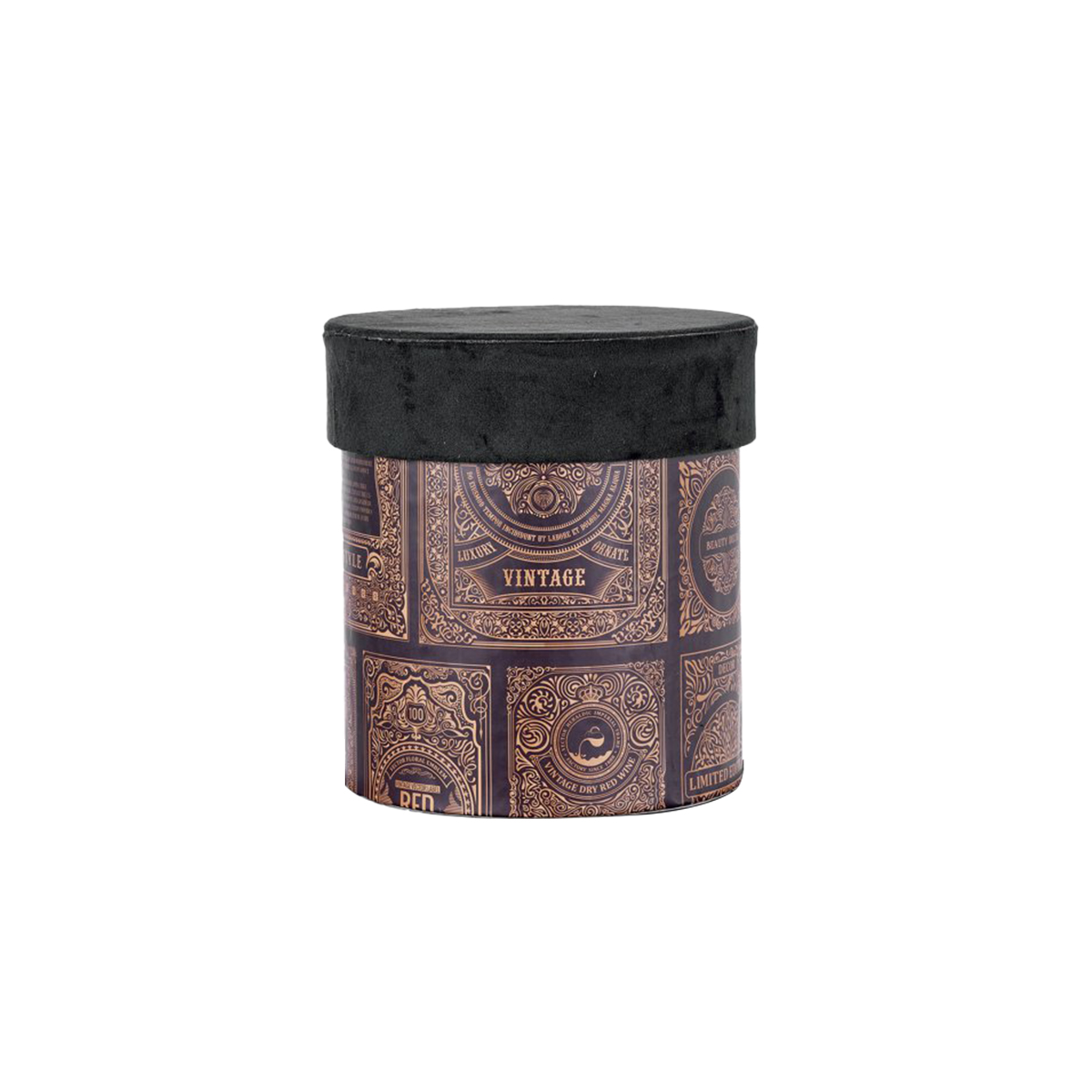 ΚΟΥΤΙ ΚΥΛΙΝΔΡΙΚΟ ΜΑΥΡΟ ΒΕΛΟΥΔΟ ΚΑΦΕ ΣΧΗΜΑΤΑ D16-Η19cm 20-31-193 image