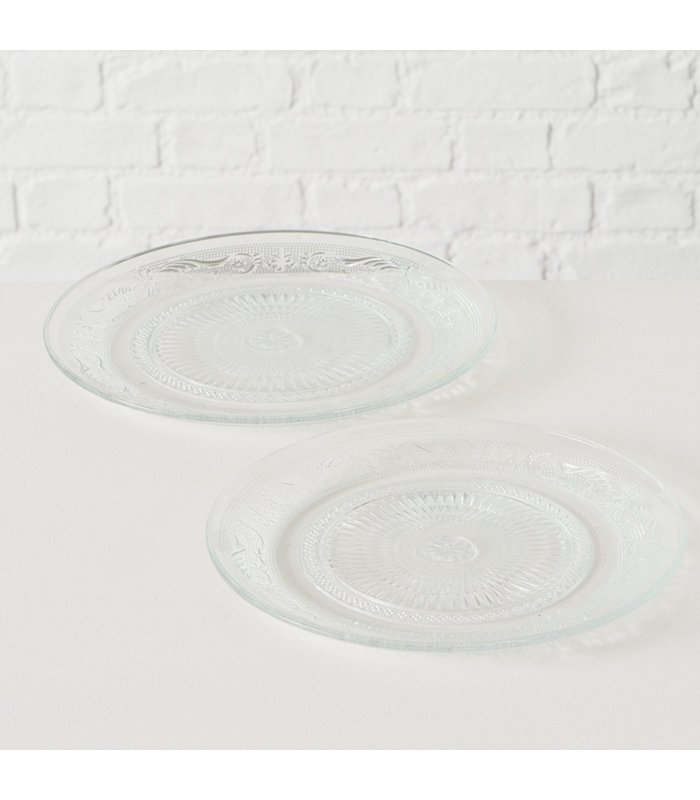 ΠΙΑΤΟ ΓΥΑΛΙΝΟ ΜΕ ΣΧΕΔΙΑ Relief D25cm glass clear 20-88-373 image