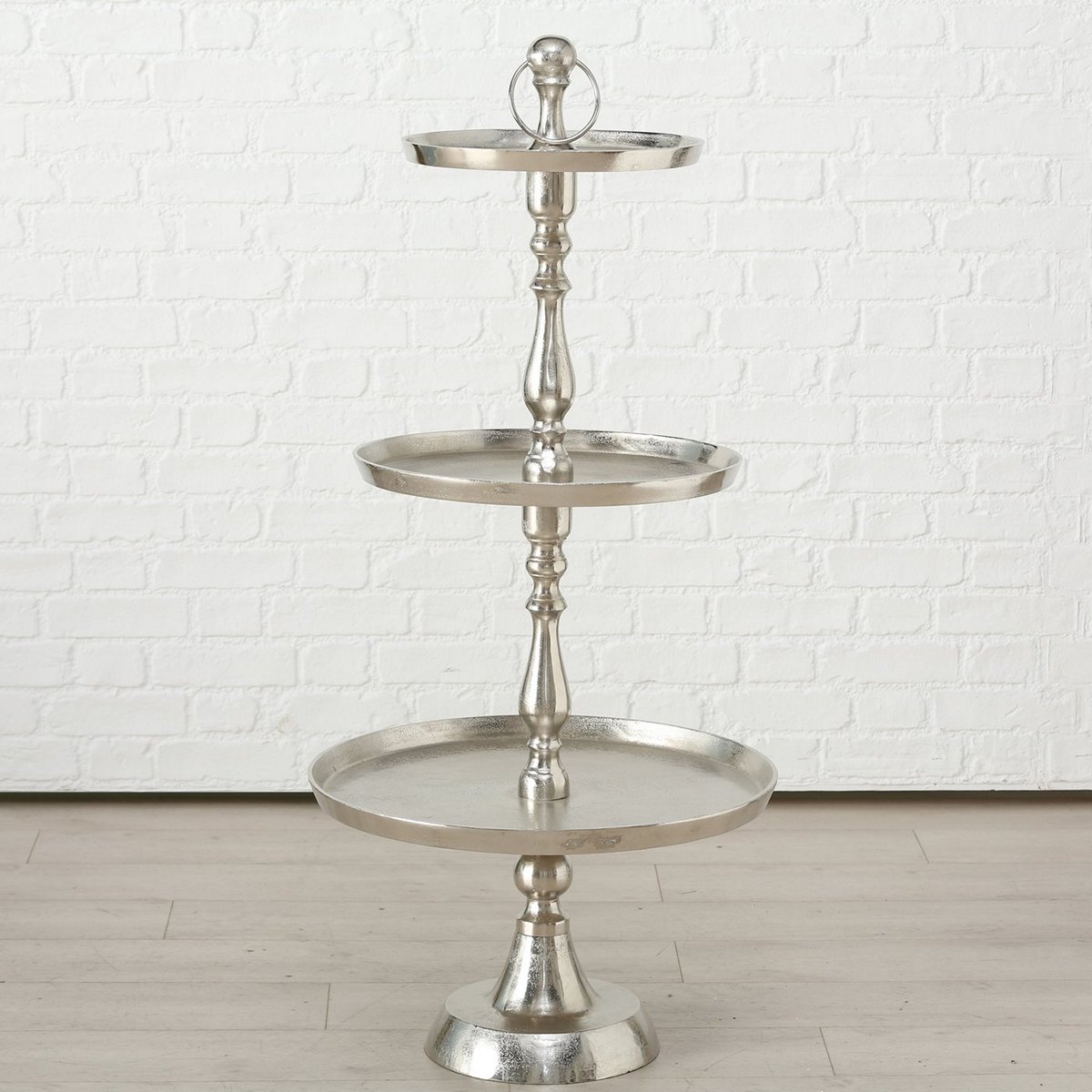 ΠΙΑΤΕΛΑ 3οροφη Tanger D57 H125cm ΜΕΤΑΛ alu ΑΣΗΜΙ image