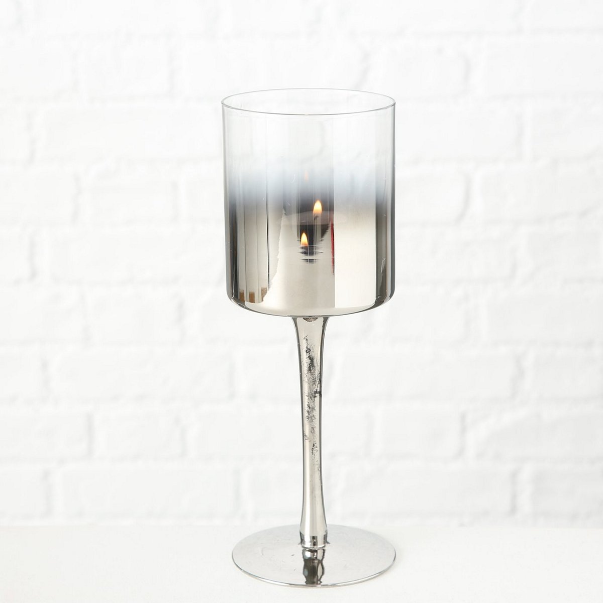 ΚΗΡΟΠΗΓΙΟ Grazia ΑΣΗΜΙ H25cm glass laquered image