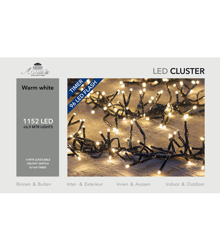 ΦΩΤΑΚΙΑ 1152 LED CLUSTER  TIMER (96 FLASHING) ΘΕΡΜΟ ΛΕΥΚΟ (6 image