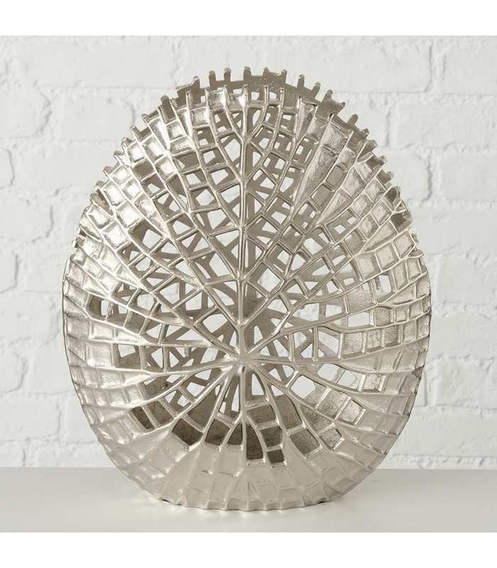 ΒΑΖΟ ΑΣΗΜΙ ΟΒΑΛ ΔΙΑΤΡΗΤΟ Nerval H36cm ΑΛΟΥΜΙΝΙΟ image