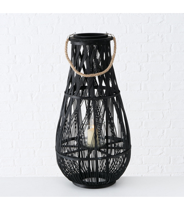 ΦΑΝΑΡΙ ΠΛΕΚΤΟ ΜΑΥΡΟ ΜΕ ΧΕΡΟΥΛΙ ΣΧΟΙΝΙ Jiri H76cm Ρατάν image