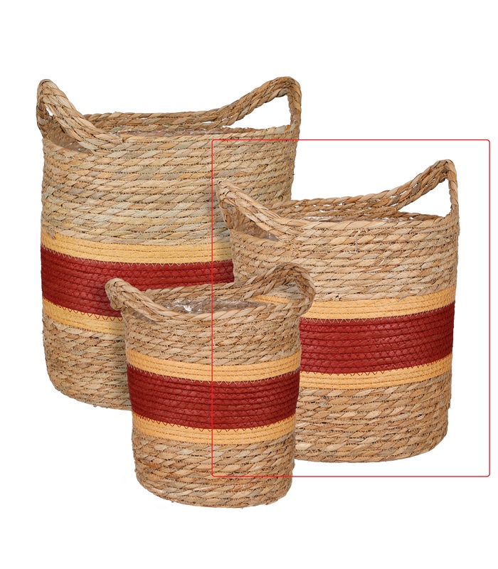 ΚΑΛΑΘΙ ΦΥΣΙΚΟ/ΣΚ.ΚΟΚΚΙΝΟ ΣΤΡΟΓΓ Lieto Θαλασσόχορτο h28xd27cm image