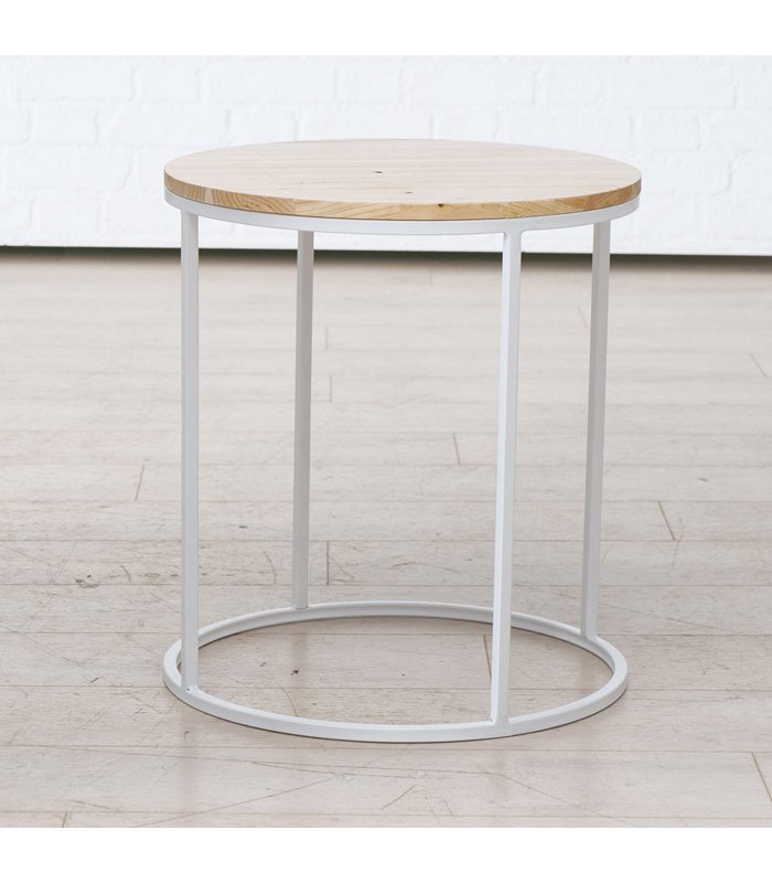 ΤΡΑΠΕΖΙ ΒΟΗΘΗΤΙΚΟ Clyde ΞΥΛΟ ΦΥΣΙΚΟ ΜΕΤΑΛ ΣΚΕΛΕΤΟΣ ΛΕΥΚΟΣ H50cm D45cm 20-96-328 image