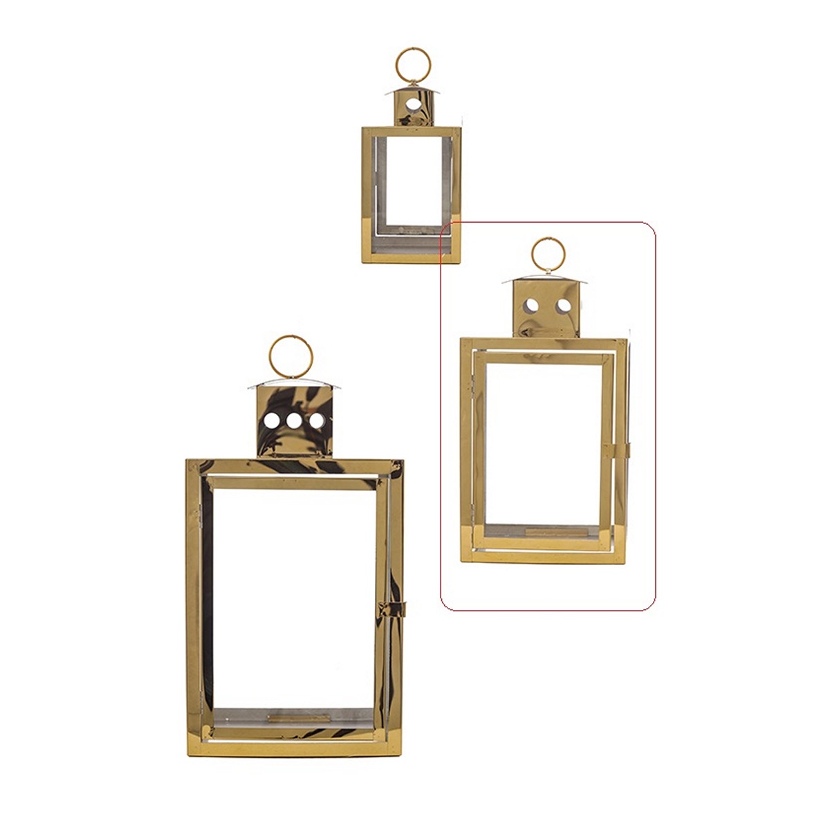 ΦΑΝΑΡΙ ΟΡΘΟΓΩΝΙΟ ΧΡΥΣΟ ΜΕΤΑΛΛΟ 17x17x28cm 20-31-703 image