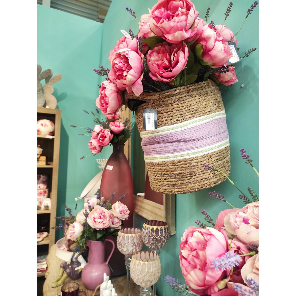 ΚΑΛΑΘΙ Medium ΠΛΕΚΤΟ ΦΥΣΙΚΟ ΜΕ ΡΟΖ ΡΙΓΑ Lieto Θαλασσόχορτο 20-27-026 image