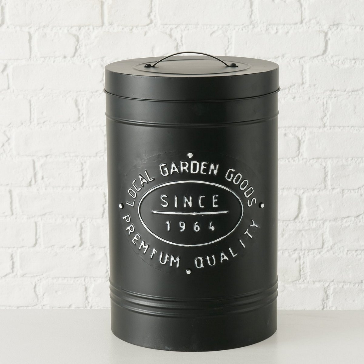 ΚΑΔΟΣ Gardela H42cm D27cm  ΜΑΥΡΟ ΜΕΤΑΛΛΟ 20-23-939 image