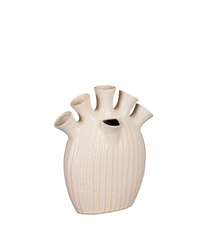 ΒΑΖΟ ΜΕ ΥΠΟΔΟΧΕΣ ΚΡΕΜ Saul tulip ΚΕΡΑΜΙΚΟ l26xw14xh30 image