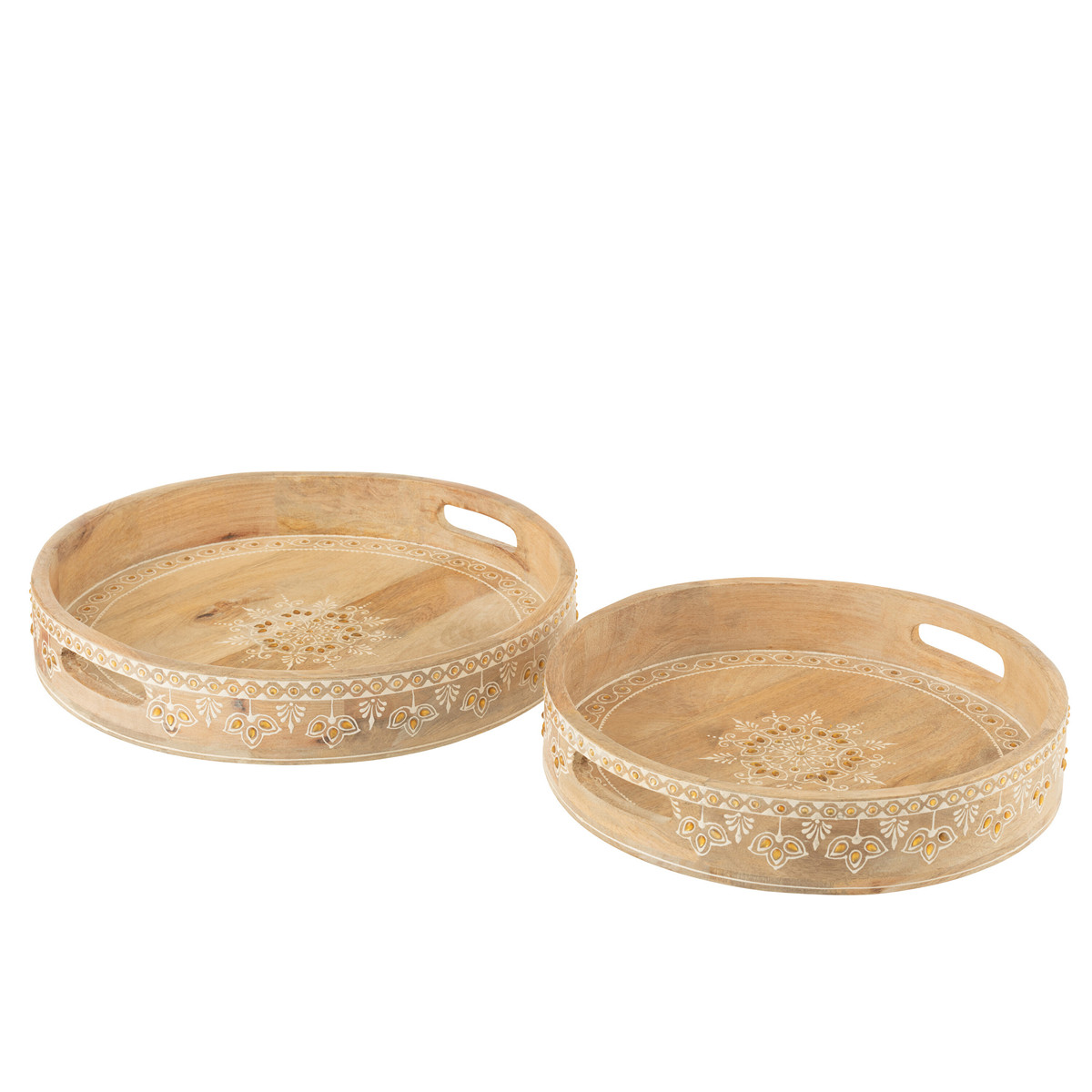 ΔΙΣΚΟΣ ΞΥΛΙΝΟΣ 2 ΧΕΡΟΥΛΙΑ MANGO ΜΕ ΧΑΝΤΡΕΣ ΦΥΣΙΚΟ-ΛΕΥΚΟ (35x35x6cm) image